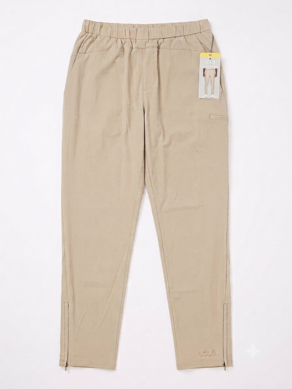 Lole Men's Beige Elastic/Drawstring Hiking Travel Pants NWT Size Small